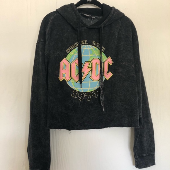 NWT AC/DC Summer 1979 tour Sweater in acid grey - Picture 1 of 3